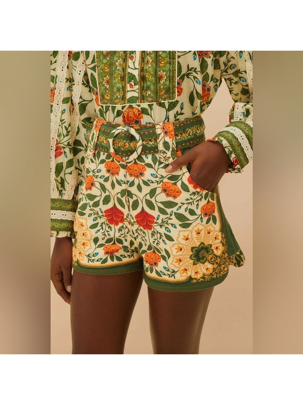 Farm Rio Sand Garden Tapestry Shorts - Picture 3 of 7
